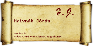 Hrivnák Jónás névjegykártya